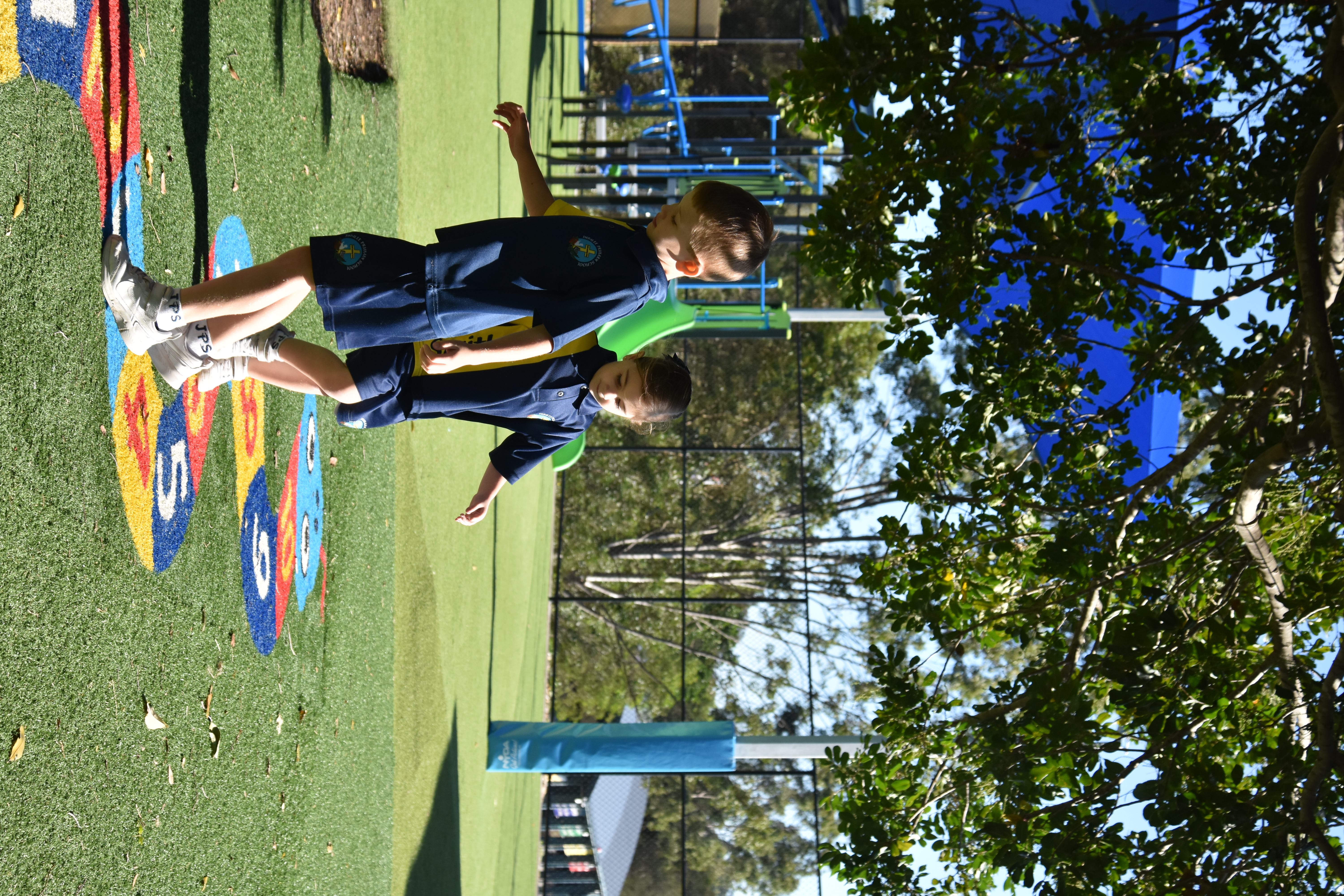 students playing on playground